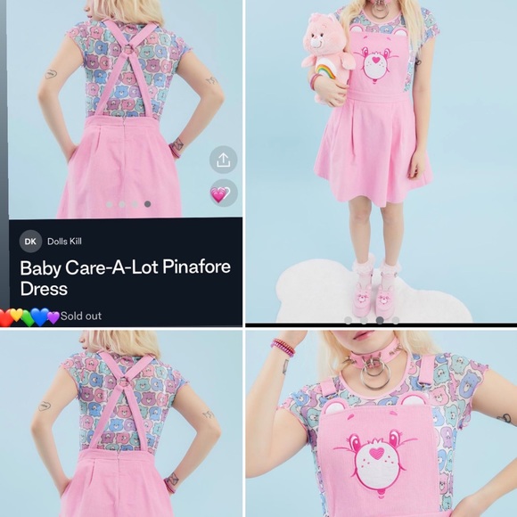 💗 CAREBEARS PINK PINAFORE💗 - Picture 13 of 16